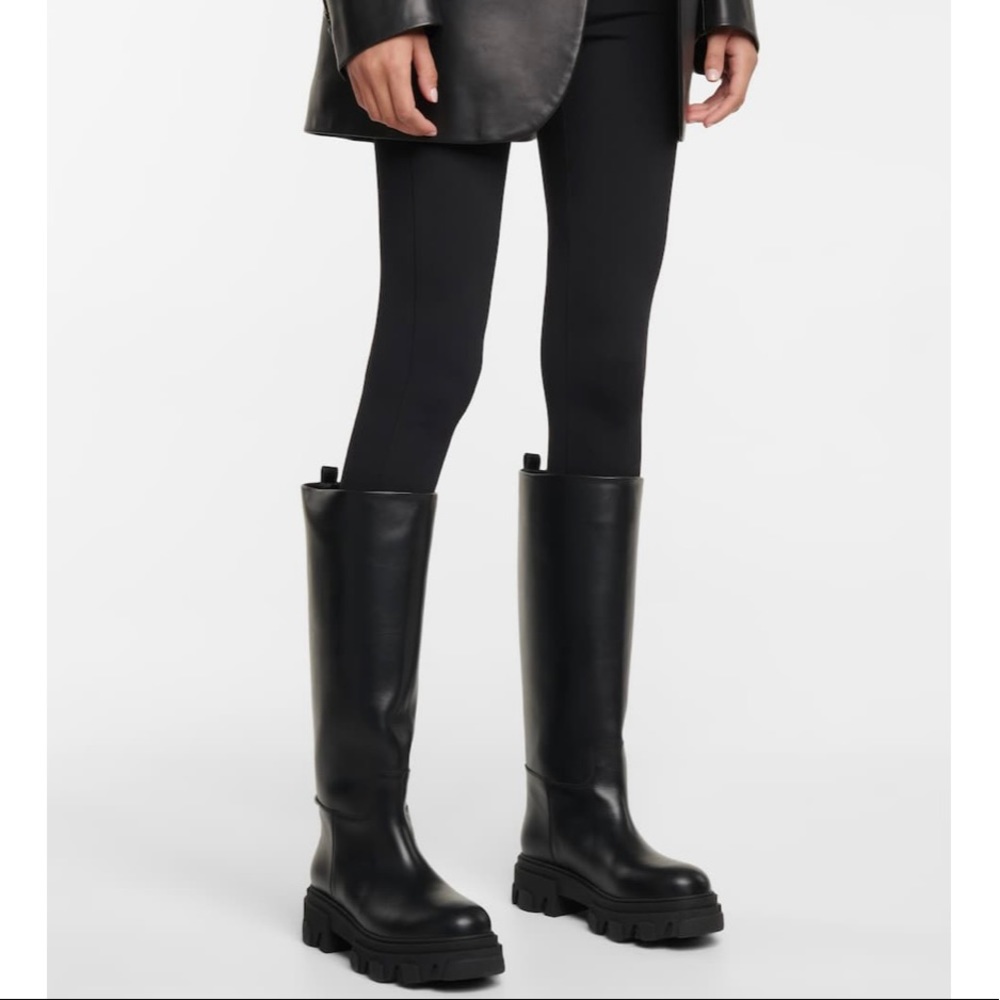 Gia Borghini X Pernille Teisbaek black leather knee-high boots - Picture 12 of 14